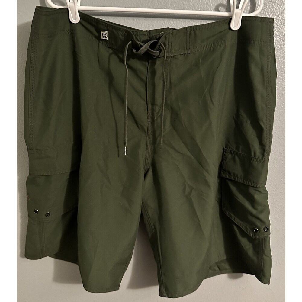Planet Earth Mens Size 38 Marshall Boardshorts Chive Green Active Outdoor Swim